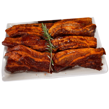 Free Range Double Smoke Sticky Pork Belly Strips GF